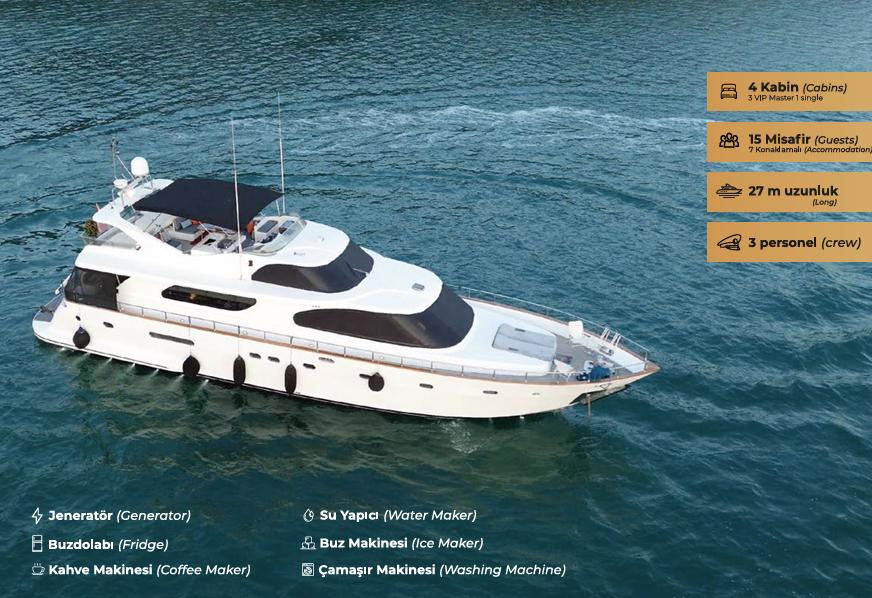 Rental Custom made 27m Motor Yacht - 542-1