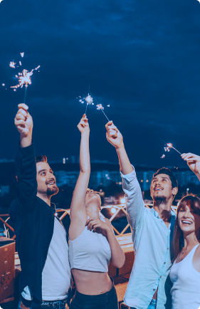 New Year's party on Boat